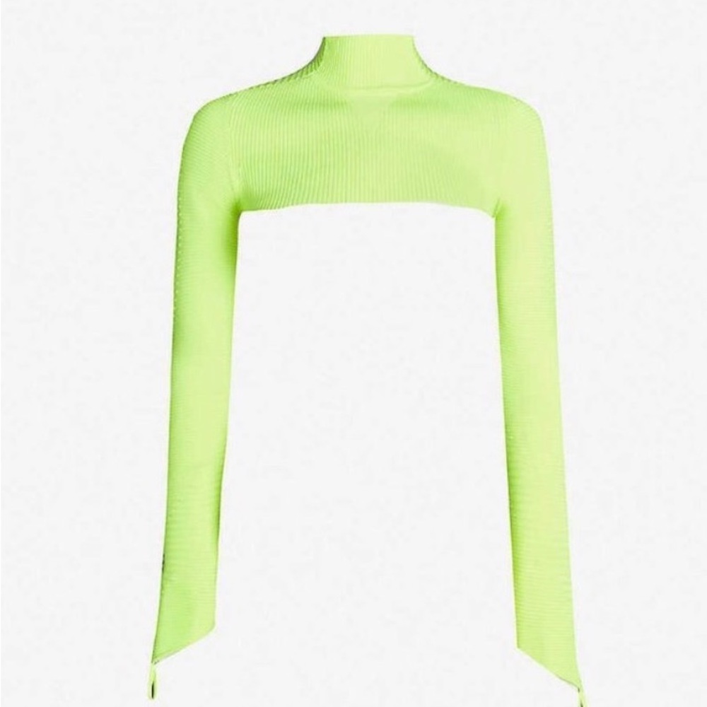 Neon Green Long Sleeve Crop Neon Cardigan Adam Selman